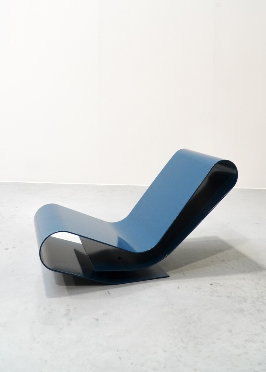 Maarten Van Severen, LC95A Blue Aluminum Loop Chair by Atelier MVS